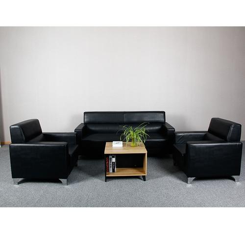 办公室家庭客厅家具黑色中国工厂销售皮革沙发